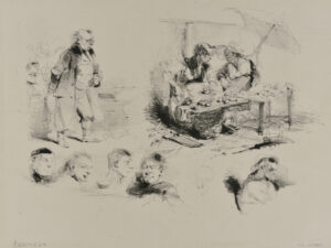 Sketches: Schoolmaster, Fruit Vendor, Portrait Heads