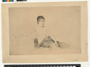 Sketch of a Seated Woman, Partially Nude