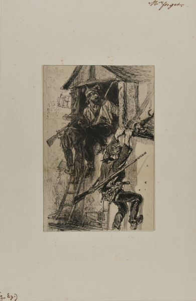 Soldiers Escaping from a House