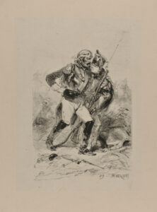 Young Man Helping Wounded Soldier