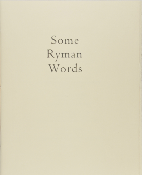 SOME RYMAN WORDS