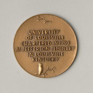 “University of Louisville, Sesquicentennial 1798-1948, Head of Pallas Athene” Medal