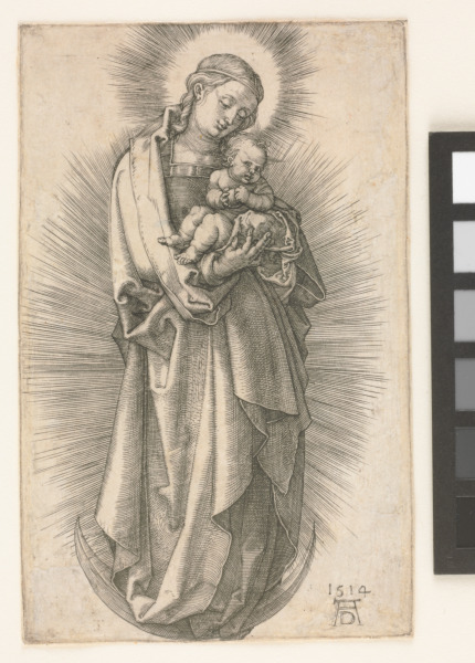 THE VIRGIN ON THE CRESCENT, WITH SHORT HAIR, TO RIGHT