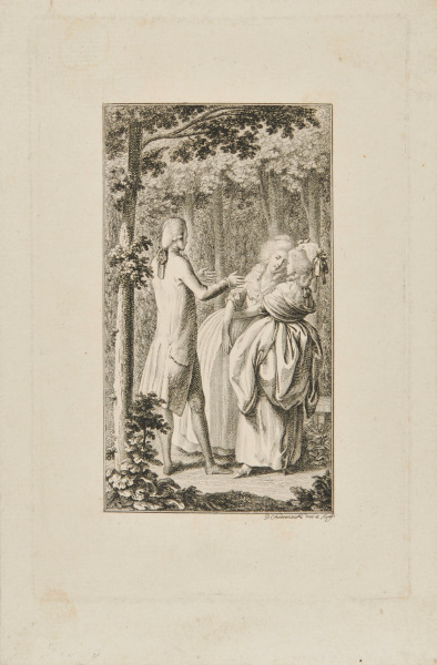 MAN AND TWO WOMEN IN A FOREST