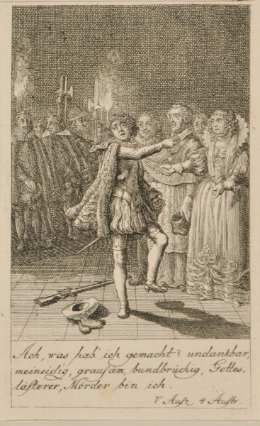 Plate 12 from Marie-Joseph Chénier’s “Bartholomäusnacht” for the “Göttinger Taschenkalender fur das Jahr 1791”