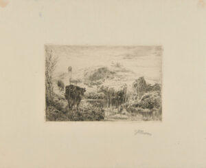 Cattle Fording a Stream