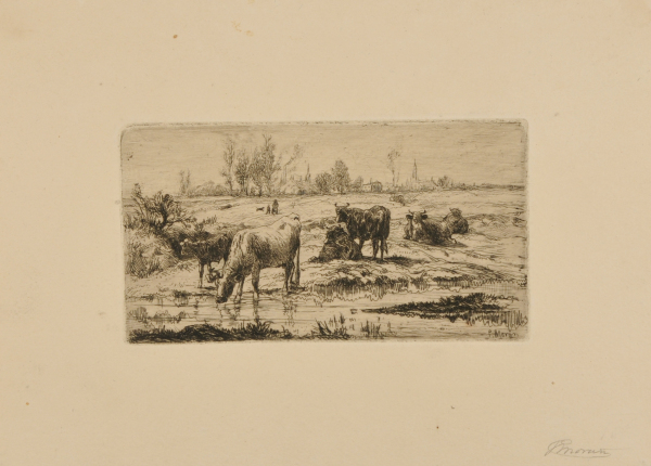 Landscape with Cattle at a Pool
