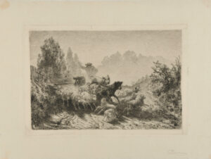 Landscape with Man Driving Cattle and Sheep