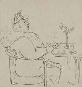 Woman Seated at Table Holding a Cigarette