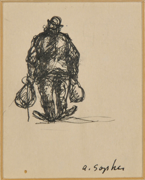 MAN WITH TWO BAGS SEEN FROM REAR