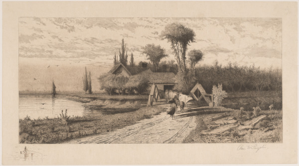 Cows and Sheep Crossing Bridge - Image 3