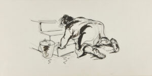 Woman Scrubbing Steps (recto); Woman Scrubbing Steps (verso)