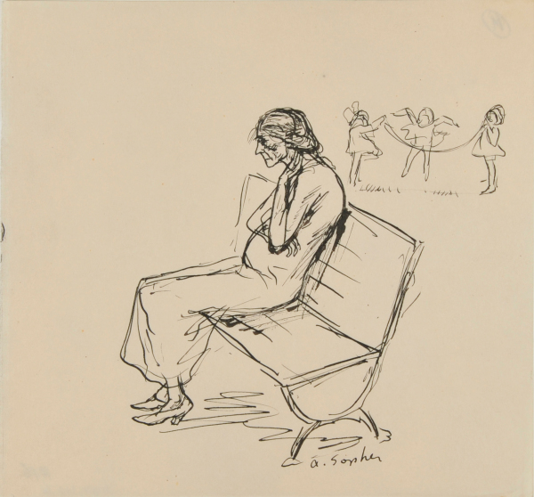 OLD WOMAN ON A BENCH