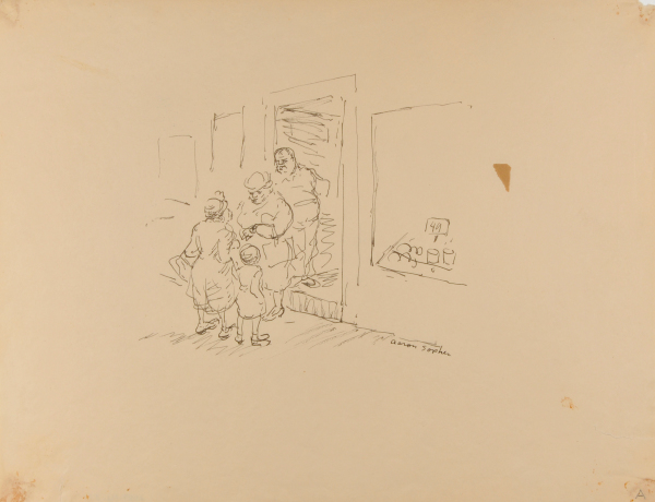 TALKING IN FRONT OF A STORE