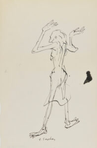 Woman with Her Arms Raised (view from the back)