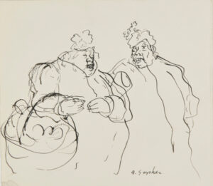 Two Large Women (recto); Market Scene (verso)