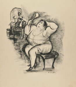 Large Woman Admiring Herself