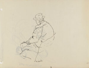 Rear View of Seated Man (recto); The Eagle and the Dragonfly (verso)