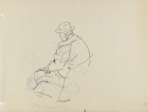 REAR VIEW OF SEATED MAN (RECTO); THE EAGLE AND THE DRAGONFLY (VERSO)