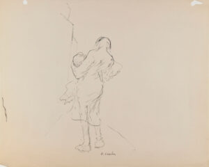 Rear View of Woman Holding Bundle