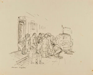 Crowd Gathering Around Police Scene