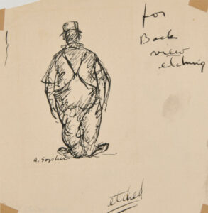 Rear View of Man in Overalls