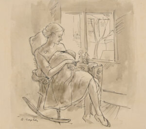 Woman with Infant in Rocking Chair