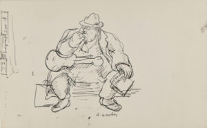 Large Man Sitting with a Guitar