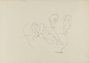 Three Nudes (recto); Partial Profile of a Man (verso)