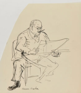 Man with Cigar Reading the Newspaper