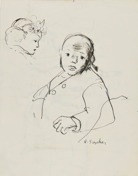 TWO PORTRAITS (RECTO); STREET SCENE (VERSO)