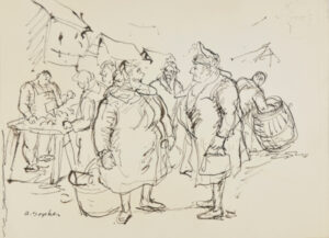 Two Women Talking at the Market