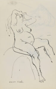 Nude Woman (recto); Profile Portrait Sketches (verso)