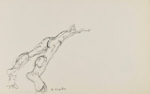 Man Standing, Viewed from Below