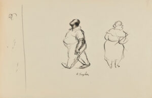 Man Walking, Woman Standing