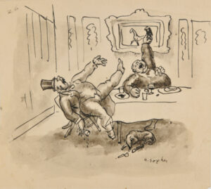 Two Men Laughing at the Dinner Table