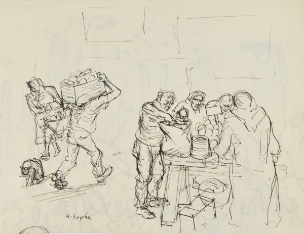 MARKET (RECTO); LARGE GATHERING (VERSO)