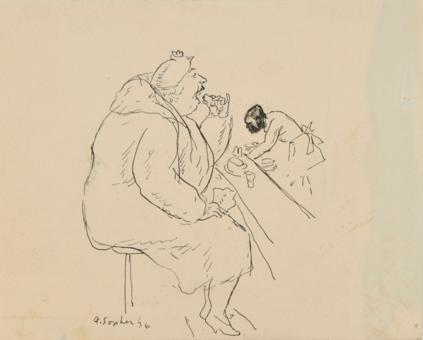 WOMAN EATING AT THE BAR