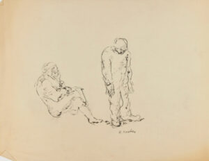 Woman Sitting, Man Standing