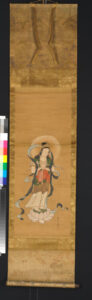 Guanyin Standing on a Lotus Flower Scroll