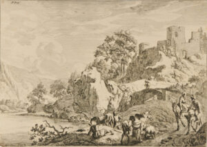 Landscape with People on Horseback