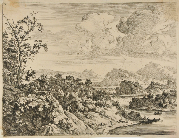 Man with a Pack on his Back at Left, with the Rhine Valley in the Distance - Image 2