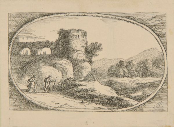 LANDSCAPE WITH A ROUND TOWER