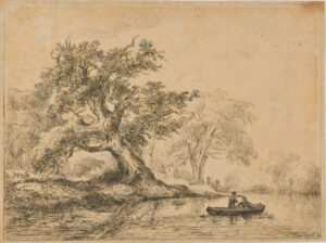 River Landscape with Two Men in a Boat