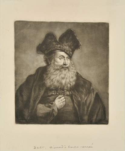 Old Man with Beard, Wearing Cap with Two Points