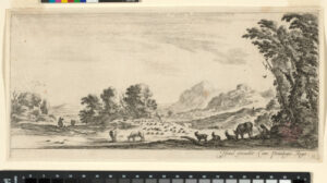 The Spinning Shepherdess Watching her Flocks