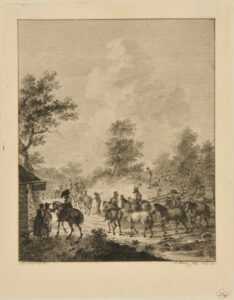 Soldiers with Horses on Road