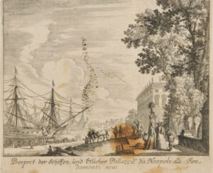 Prospect der Schiffen, und Etlicher Pallazzie zu Neapoli alli Fondamenti novi