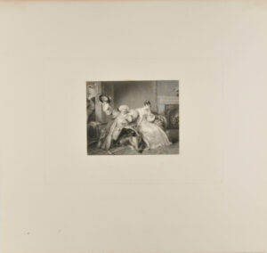 An aged lover on his knees before a young girl