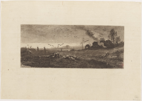 Champigny, petit jour 6 x 6 1870 (The battlefield of Champigny at down, Oct. 6,1870) - Image 1